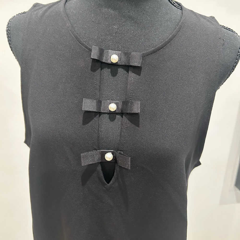 H&M Black Mini Dress with Bow Accents